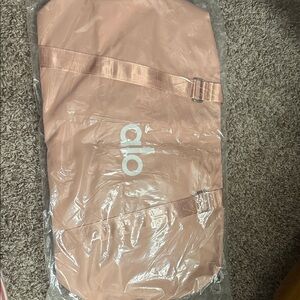 ALO Yoga Tan and Blue Duffel Bag